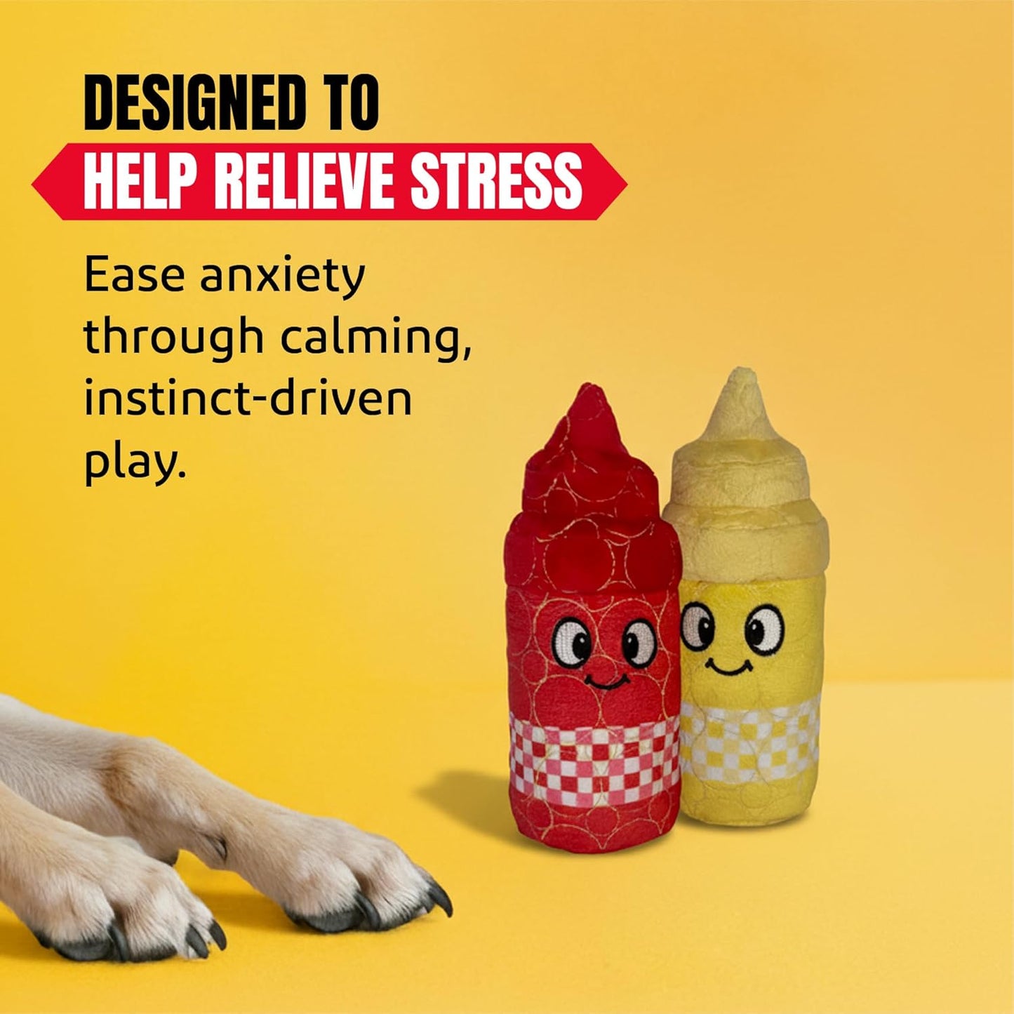 Bite Force Dog Toy - Drizzle & Dollop Squeaky Dog Toy Kevlar-Reinforced for Aggressive Chewers- red and Yellow.