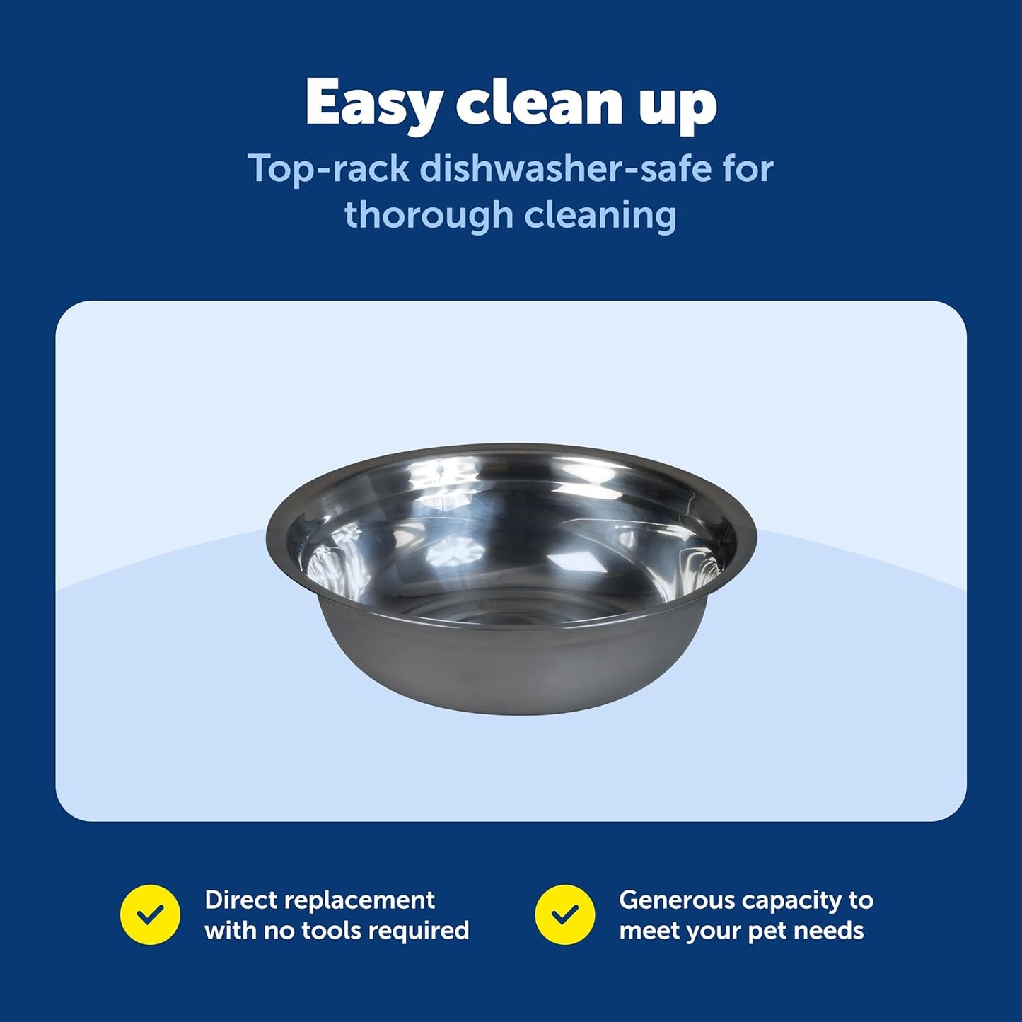 PetSafe Stainless Steel Dog and Cat Bowl, Grey, 5 Cup