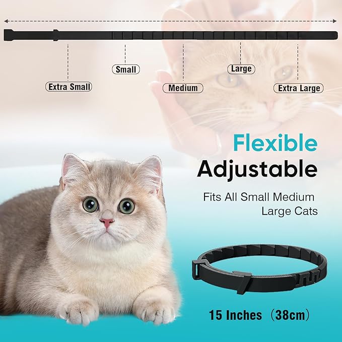 Calming Collar for Cats 6 Pack Cat Calming Pheromones Collar Stress and Anxiety Relief for 30 Days Pheromone Collars Adjustable Calm Care Products Anti Aggression Stop Meowing Relaxer for Cats in Heat