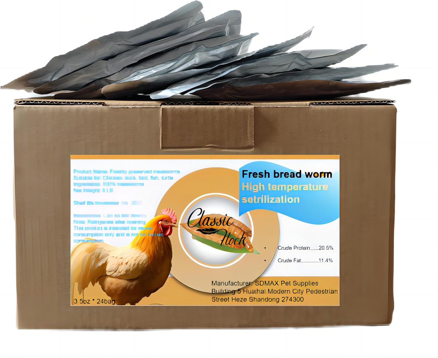 5 LB mealworms - This is Freshly Cooked Worms at high temperatures. There are 24 Bags of Fresh-Keeping Worms. Please Note That This is a Boiled Worm