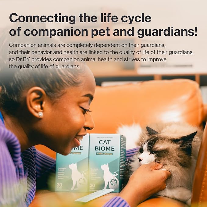 Dr.by Cat Biome Probiotics Feline Constipation Treatment Anti Diarrhea Relief Sensitive Stomach Support Kitten Probiotic Lickable Supplement for Digestion Immunity Gut Health 30 Tubes