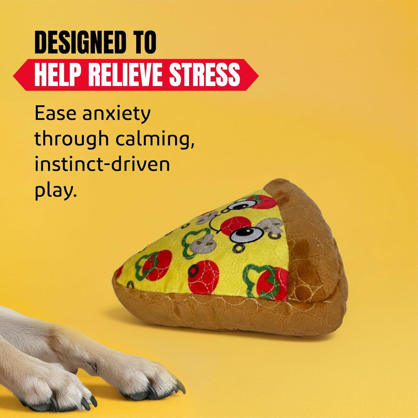 Bite Force -Durable & Strong Dog Toy Pizza Slice with Squeaker, Kevlar-Reinforced for Aggressive Chewers for Small Medium Large Dogs - Green.