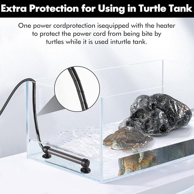 Orlushy 25W Submersible Mini Fish Tank Heater, Adjustable Aquarium Heater with Digital Display External Controller, Overheat Protection and Free Thermometer for 1-5 Gallon Freshwater & Saltwater Tank