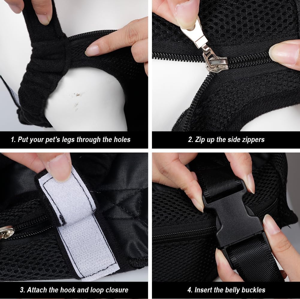 FEimaX Dog Carrier Backpack Pet Legs Out Front Cat Travel Bag, Adjustable Puppy Backpacks Carriers Hands-Free for Small Medium Dogs Cats Hiking Traveling Camping Daily Walking