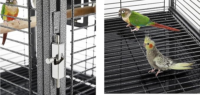 Deluxe Portable Wrought Iron Bird Travel Parrot Vet Carrier Cage Prevent Beaks Out Pet Products for Parrots Conures Cockatiel Amazon African Grey Prevent Beaks Out Include Cage Cover