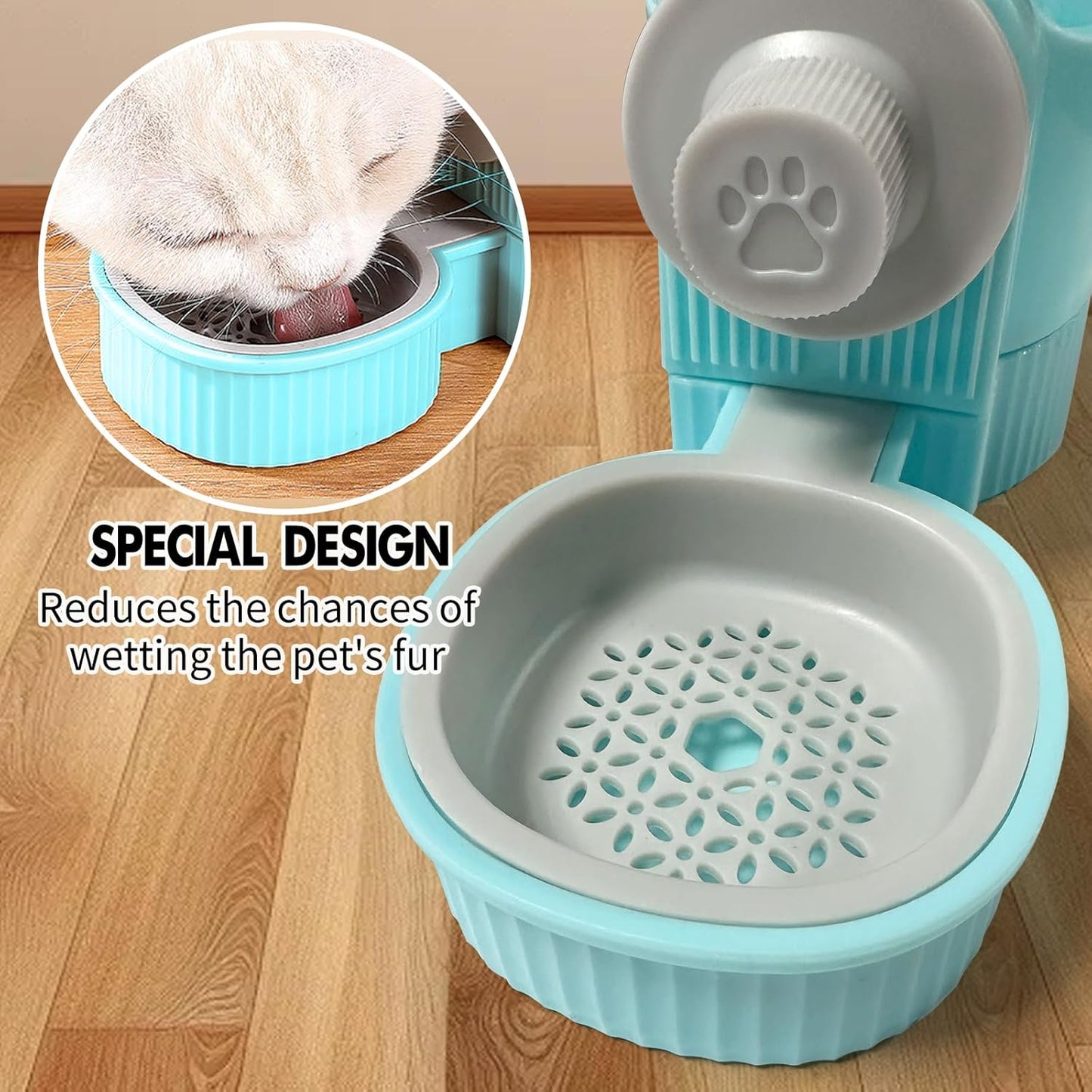 18OZ Rabbit Water Bottle, Pet Water Bottle for Cage Crate,Hanging Automatic Water Dispenser for Cage,Ferret Bunny Guinea Pig Water Bowl,Suitable for Small Animal (Blue, 18OZ)