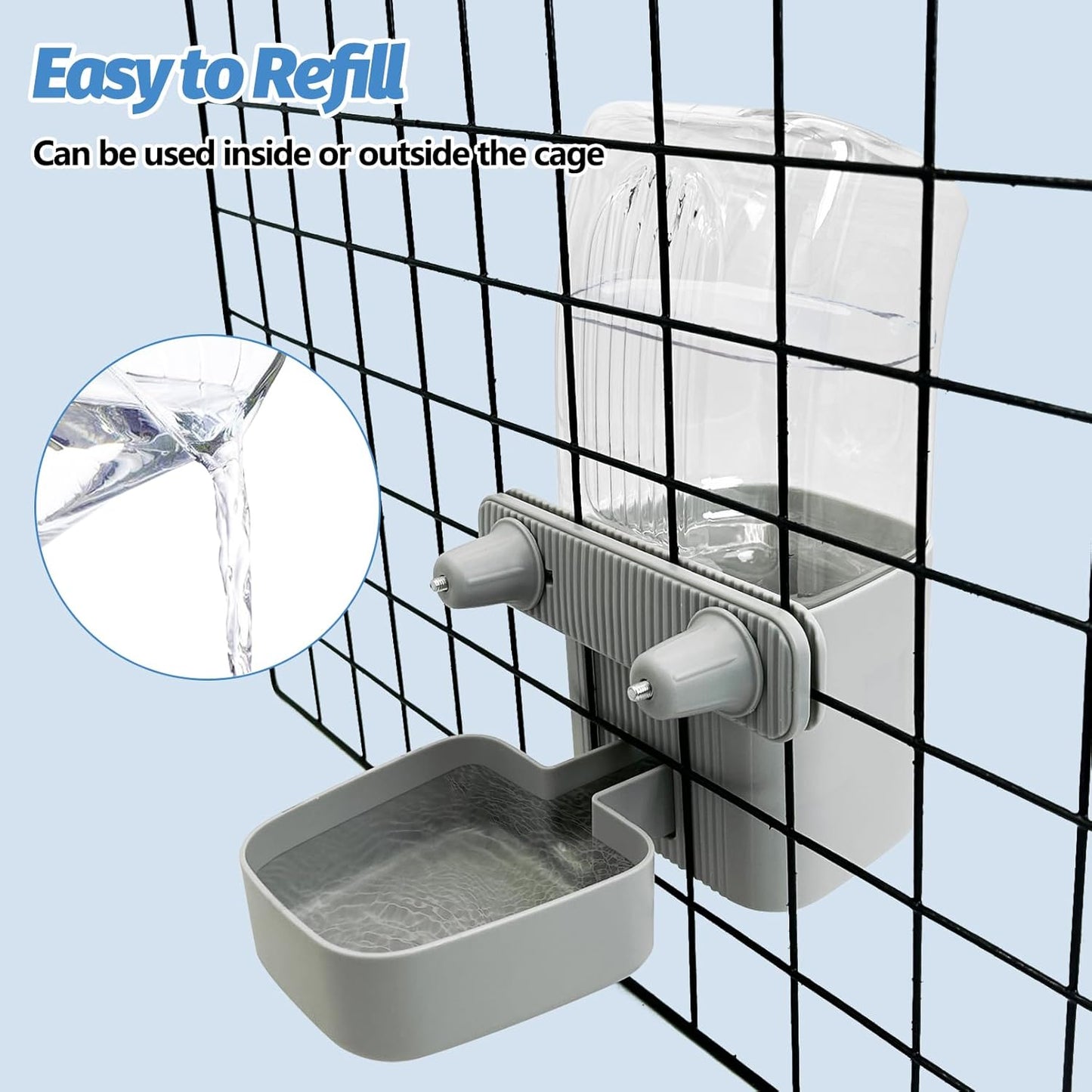 50 oz Rabbit Water Dispenser Hanging Gravity Bunny Water Bottle for Cage Automatic Small Animal Water Bottle for Ferret Guinea Pig Chinchilla Cat Puppy