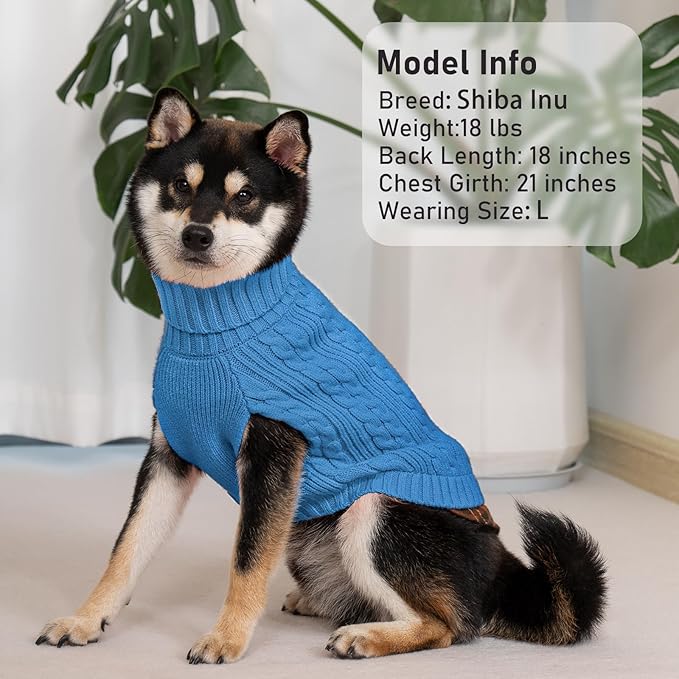 KYEESE Dog Sweater Stretchy Knitwear Cat Clothes with Gingham Patchwork Comfy Pet Coat for Fall Winter Cold Weather Soft Pullover Dog Sweaters for Small Dogs Male Warm Turtleneck Small Dogs Sweater