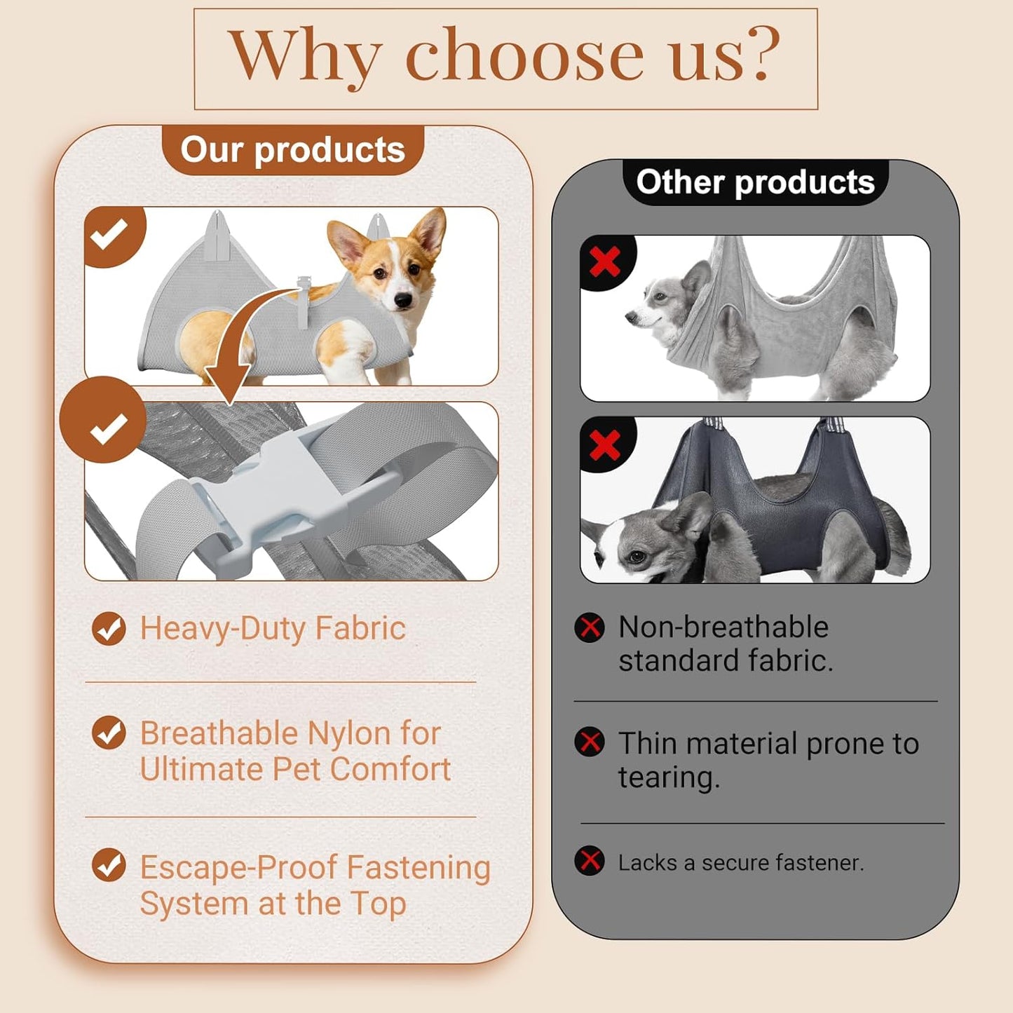 Professional Dog Grooming Table Arm with Hammock, Scissors, Nail Clipper Kit - Adjustable Grooming Arm Restraint System for Small Medium Pets at Home or Salon(Gray)