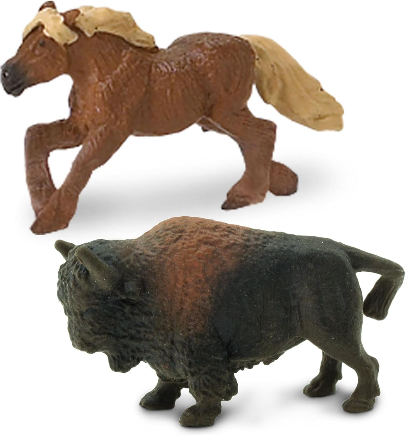 Safari Ltd. Good Luck Minis Wild West Fun Pack – 8 Mini Figurines Including Cow, Scorpion, Bison, Donkey, Pony, Wolf, Rattlesnake, Golden Eagle – Educational Toy Figures for Boys, Girls & Kids Ages 5+