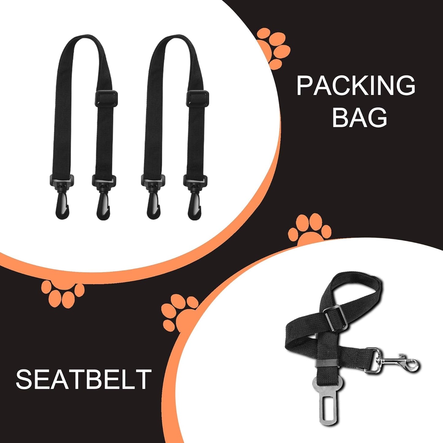 Femuar Dog Car Seat Cover, Waterproof Nonslip Pet Seat Cover for Back Seat with Storage Pockets Mesh Visual Window, Heavy Duty Scratchproof Pet Dog Seat Cover Hammock for Cars Trucks and SUVs