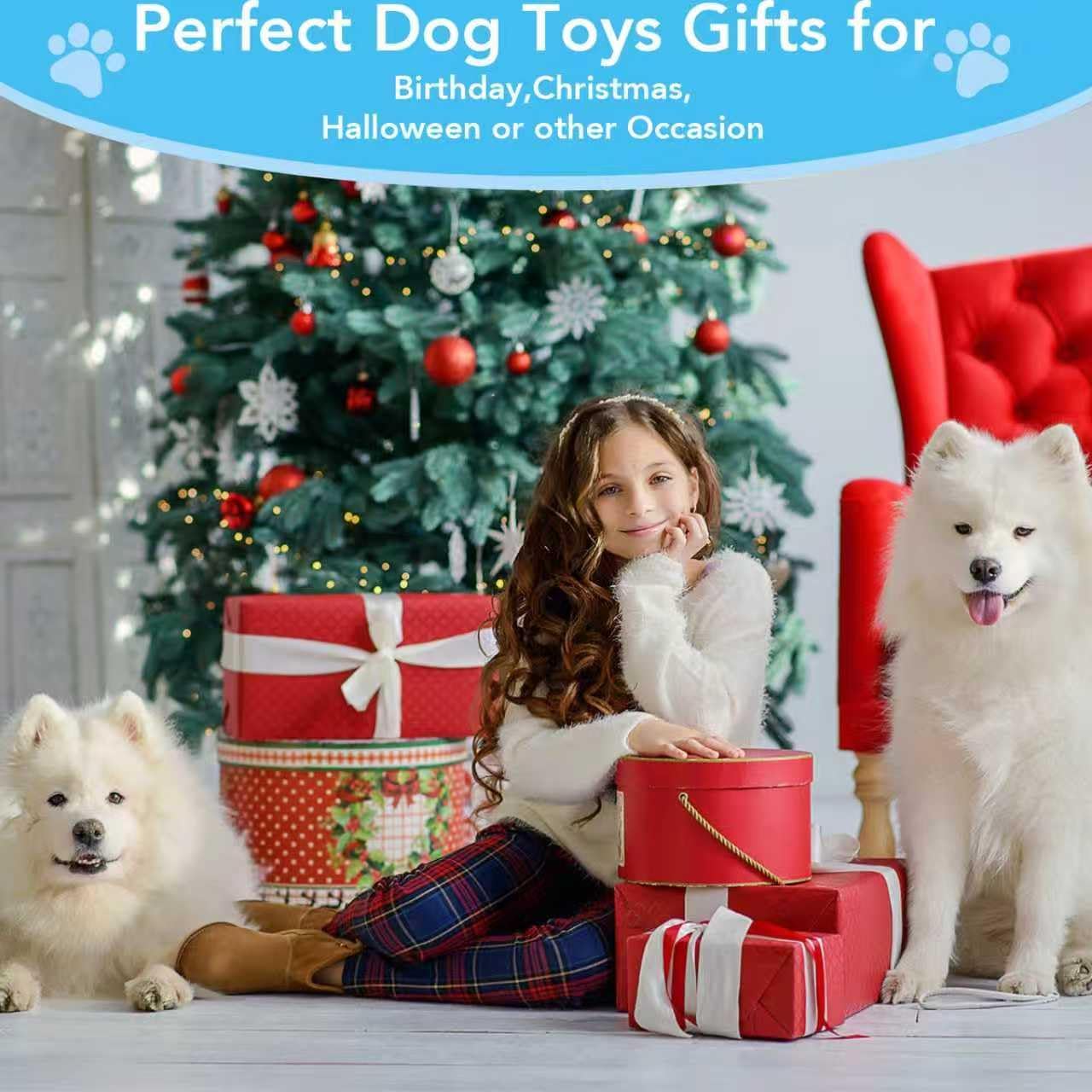 Bzonsmart Dog Squeaky Toys.5 Pack Crinkle Value Bundle .Soft Non-Shedding Puppy Toys & Self-Play Teething Toy for Dogs, Cute Pet Supplies .Dog Toys for Chewers, Small, Medium & Large Dogs