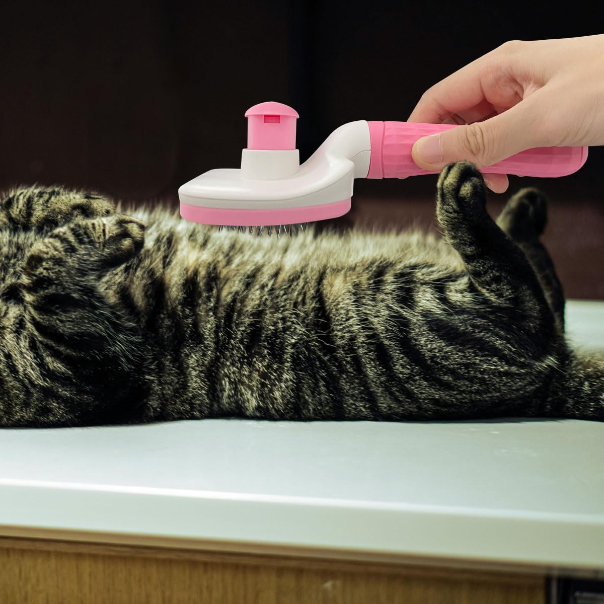 Pet Cleaning Deshedding Brush,Pet Hair Removal Brush for Shedding Massaging Grooming for Small Dogs,Cats,Rabbits(pink)