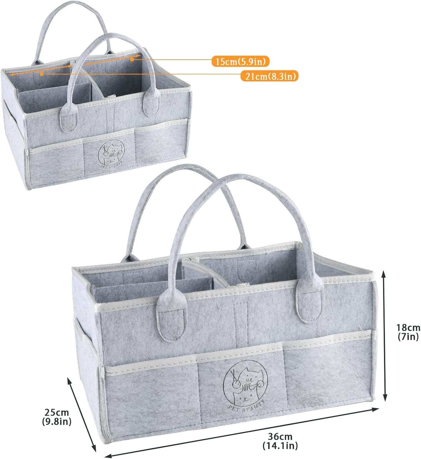 Felt Pet Dog Grooming Bag,Dog Storage Organizer for Grooming Supplies,Portable Tote Organizer for Pet Stuff,Ideal for Dog Cat Toys,Blanket, Shampoo,Trimmer,Clipper,Combo,Brush