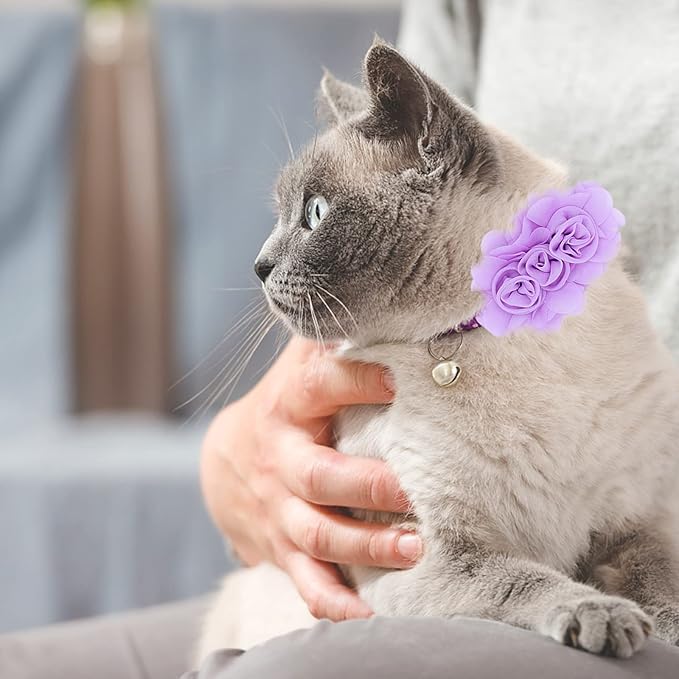 10 PCS Dog Collar Flowers, Multi-Color Pet Bow Ties Flower, Sliding Pet Collar Grooming Accessories for Puppy Small Medium Large Dogs Kitten Cats Rabbits