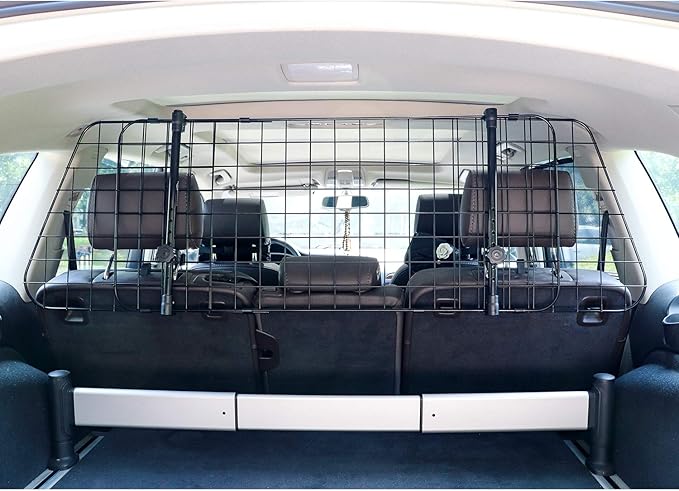 Amazon Basics Adjustable Dog Car Barrier for Vehicles, 59.72 x 5.20 x 16.46 in, Black