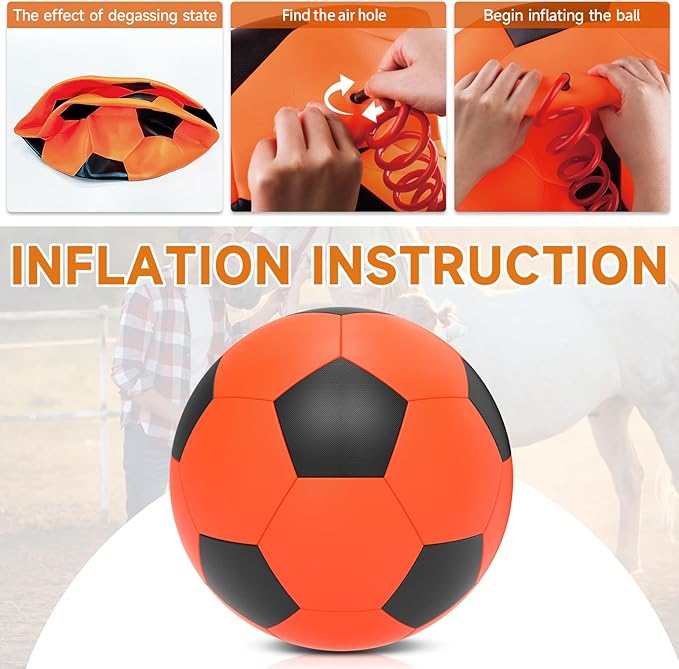 QDAN Herding Ball for Dogs, 25 inch Dog Balls, Giant Dog Toys Horse Toy, Herding Ball for Australian Shepherd, Orange