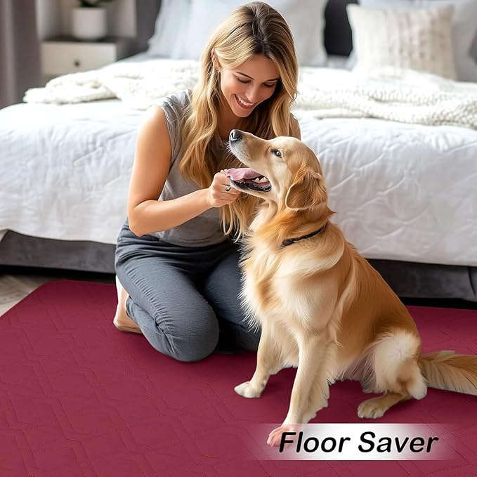 hyha Waterproof Dog Bed Blanket, Soft Pet Blankets, Waterproof Couch Cover for Dogs, Reversible Sofa Covers Washable for Furniture (68x82 Inch, Wine Red/Beige)