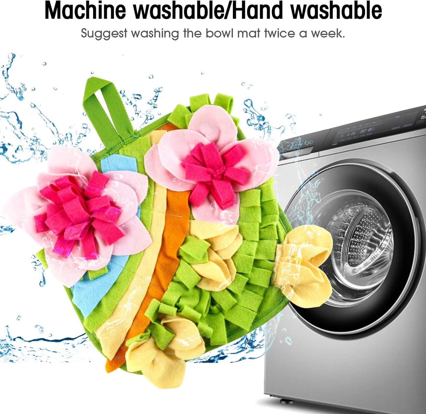 Rabbit Foraging Mat, 11.8" X 11.8" Interactive Feeding Game, Machine Washable Felt Fabric Pet Foraging Mat for Rabbits, Guinea Pigs, Hamsters, and Small Animals Anti Slip Feeding Mat Treat Dispenser