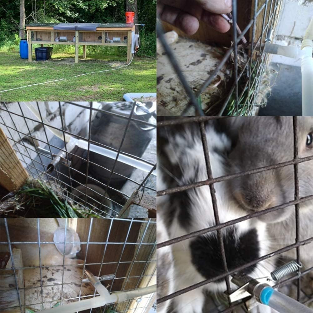 Automatic Rabbit Waterer Drinker Feeder 30sets for Poultry Rats Guinea Pig Ferret Rat Mouse Poultry (Red)