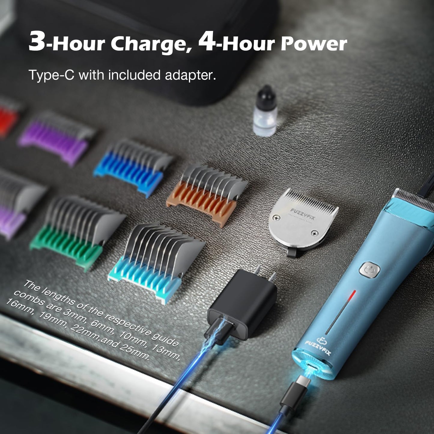 Professional Dog Grooming Clipper with Replacement Blade, 5-in-1 Adjustable Blade Cordless Pet Grooming Kit 2 Speed Trimmer Hair Shaver with Detachable Metal Combs Nova for Animal Horse