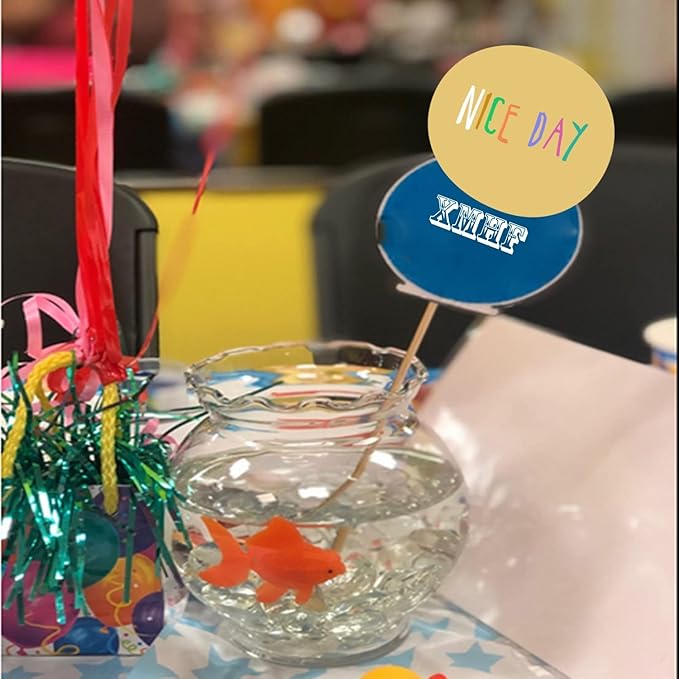 XMHF Aquarium Fish Bowl Tank Artificial Floating Plastic Orange Decor Goldfish Ornament Fish Tank Decoration 10PCS