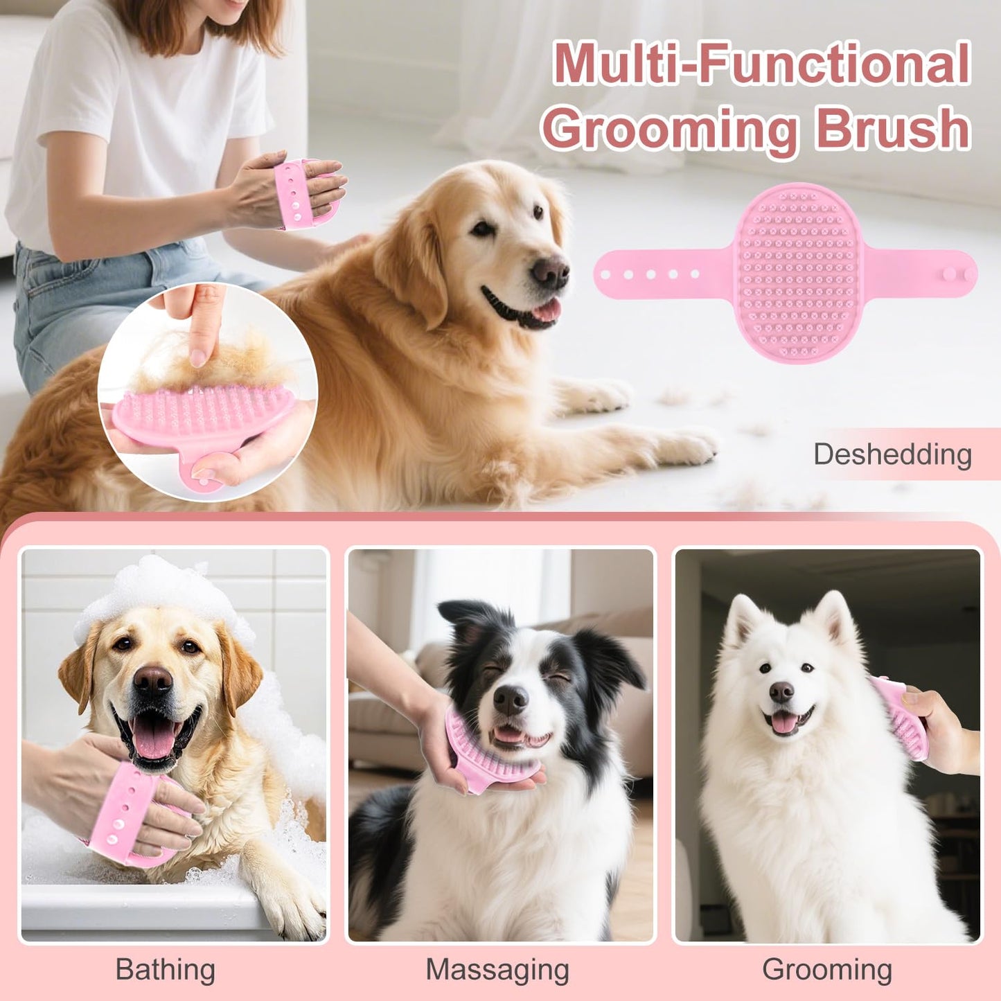 Slicker Brush for Dogs, Doodle & Poodle Brush for Long Haired Dog, Dog Slicker Brushes for Grooming (Large Curved)