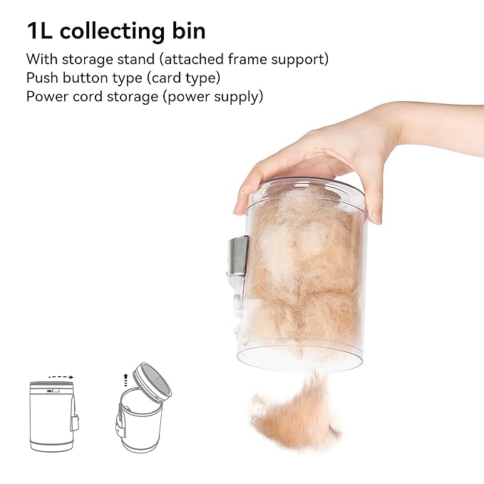 Neakasa P0 Pro Dog Grooming Vacuum for Shedding, 6.6lbs Lightweight Portable Grooming Kit, Low Noise Dog Clippers, Pet Hair Remover for Cats