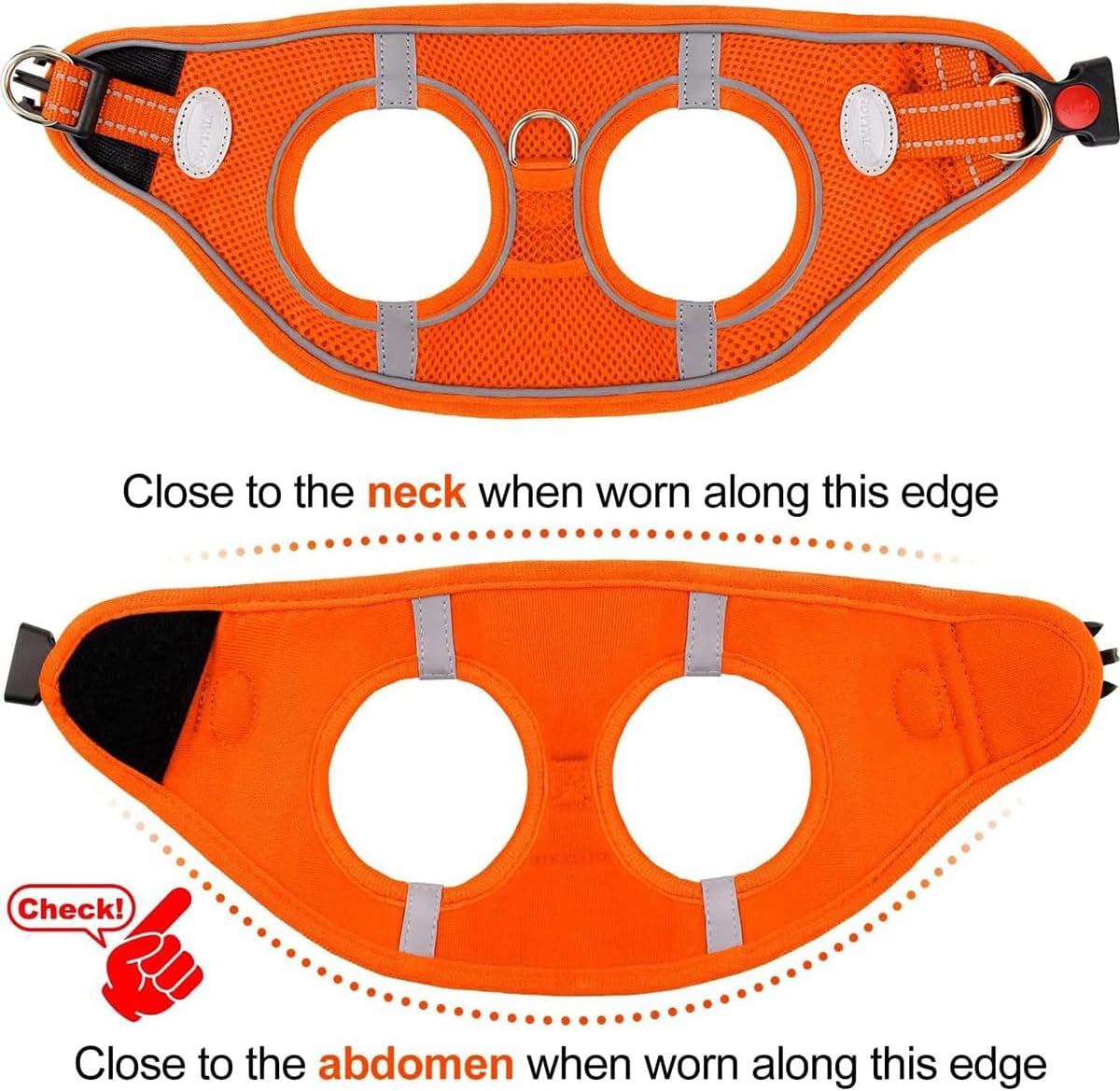 Joytale Small Dog Harness, Breathable Mesh Step-in Vest, Reflective Soft Padded Harnesses for Cats, Puppies and Extra Small Dogs, Orange, XXS