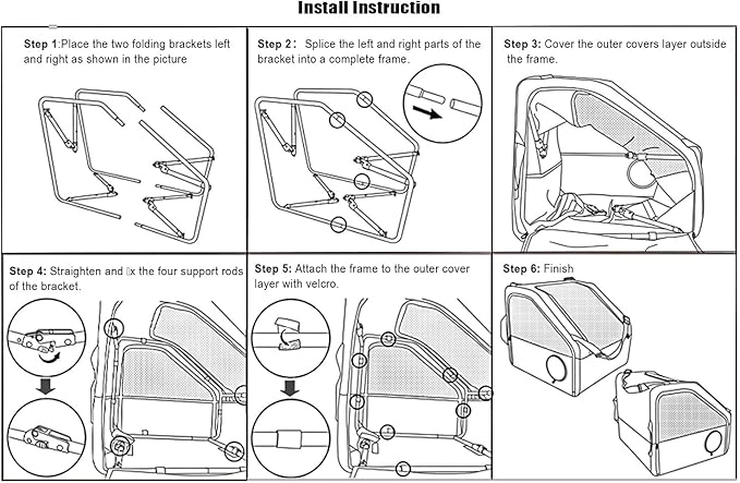 Large Portable Pet Crate for Car Travel, 24"x22"x25" Foldable Dog & Cat Carrier with Secures Seatbelt & Headrest Strap, Oxford Soft-Sided Pet Kennel with Removable Bed for Medium & Large Pet