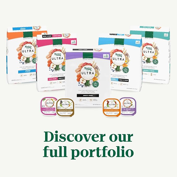 Nutro Ultra Adult Weight Management Dry Dog Food, Chicken, Lamb and Salmon Protein Trio, 24 lb Bag