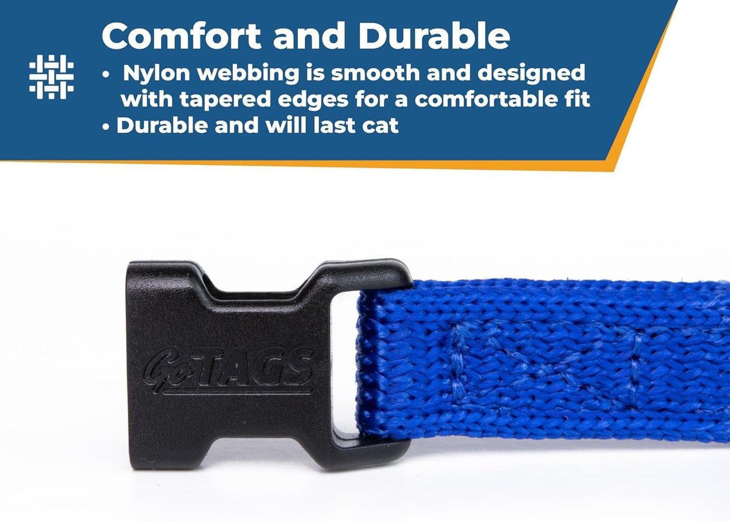 GoTags Personalized Cat Collars with Breakaway Safety Release Buckle, Custom Embroidered Cat Collar with Pet Name and Phone Number, Adjustable Nylon ID Collar with Bell for Cat or Kitten (Pack of 1)