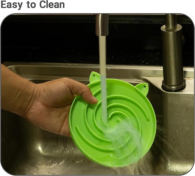 Slow Feeder Cat Bowl, Easy to Clean Silicone Bowl, Ideal for Dry and Wet Food (Orange and Cyan)