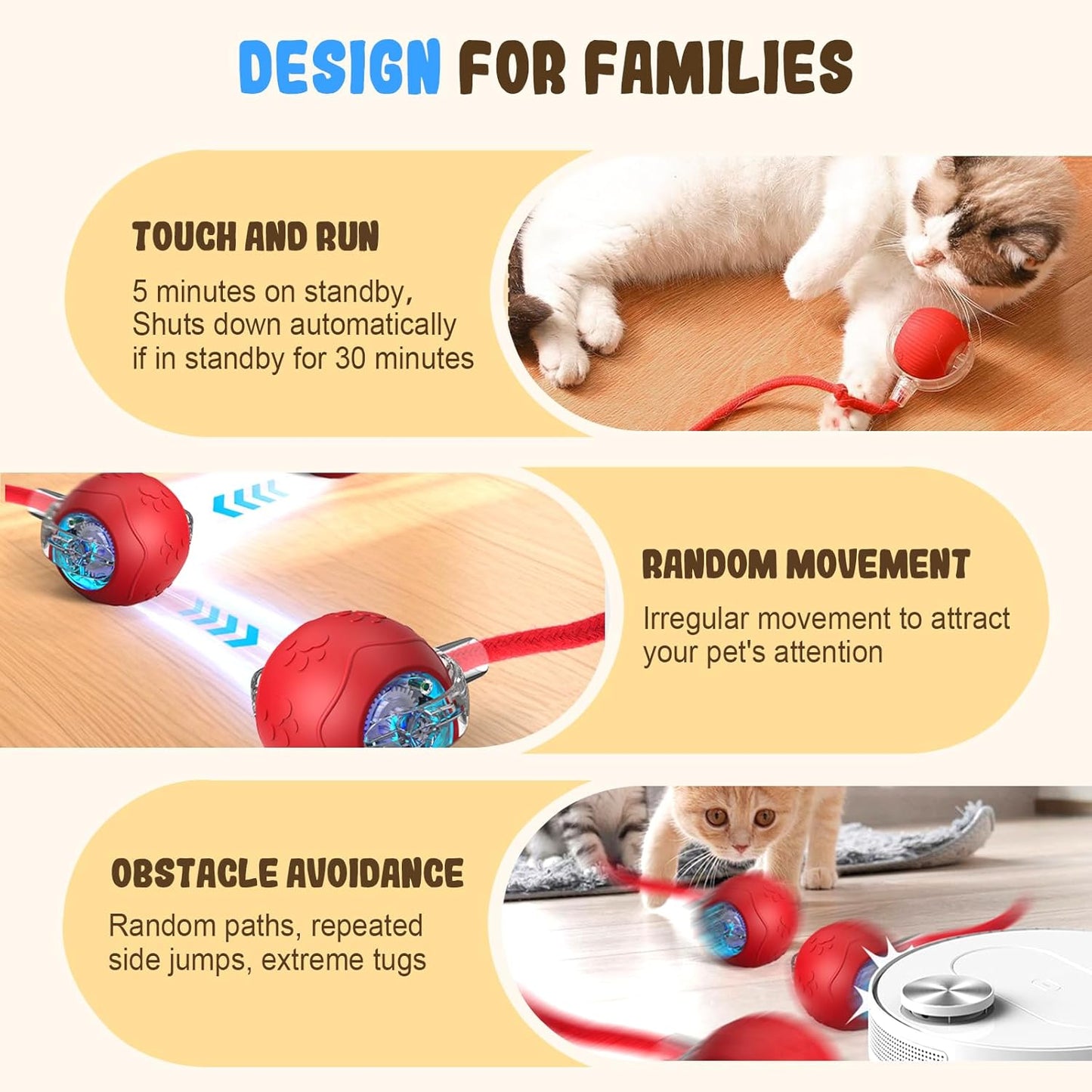 Interactive Cat Toy Balls, 2025 New Cat Toys for Bored Indoor Adult Cats Peppy Pet Ball for Cats (Grey)