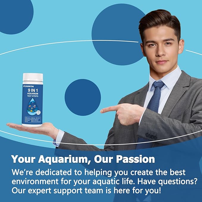 Aquarium Test Strips for Fish Tank: 9 in 1 Aquarium Water Test Kit for Freshwater - 150ct Fish Test Strips Testing Ammonia pH Nitrate Chlorine Nitrite Hardness Alkalinity Copper