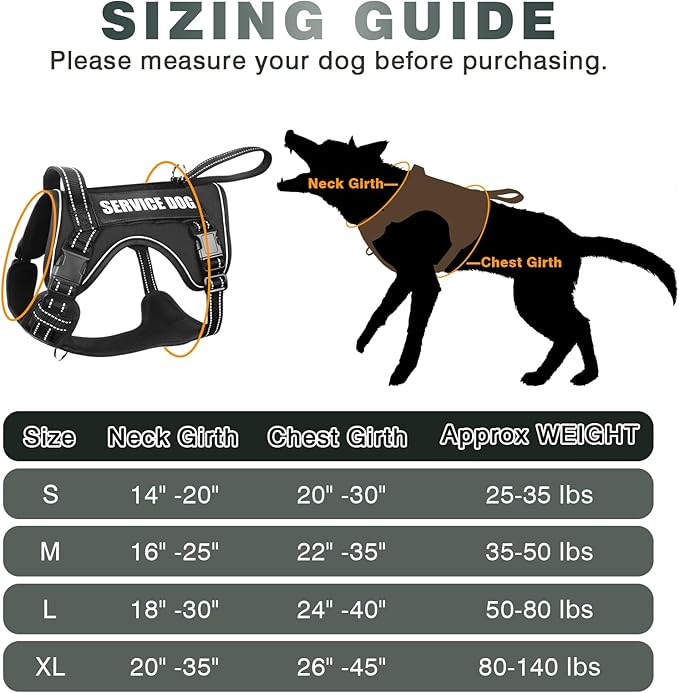 WINSEE Tactical Dog Harness, No Pull Dog Harness for Medium Large Dogs with Handle & Molle, Military Service Dog Vest Harness in Training Pet Harness for Small Dogs
