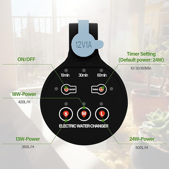 BOSTANA Aquarium Vacuum Gravel Cleaner,24W Electric Fish Tank Cleaning Tools,Multifunctional Fish Tank Gravel Cleaner Vacuum for Water Changer Wash Sand Circulation (Blue+Black)