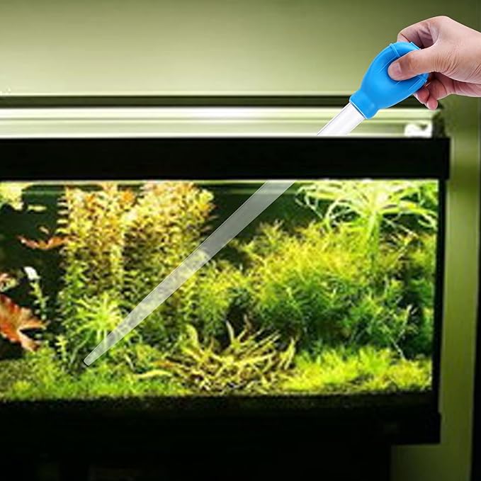 50 ML Coral Feeder Long Syringe, Aquarium Long Syringe Dropper Pipette Turkey Baster for Marine Fish Feeding (Blue/Long Syringe