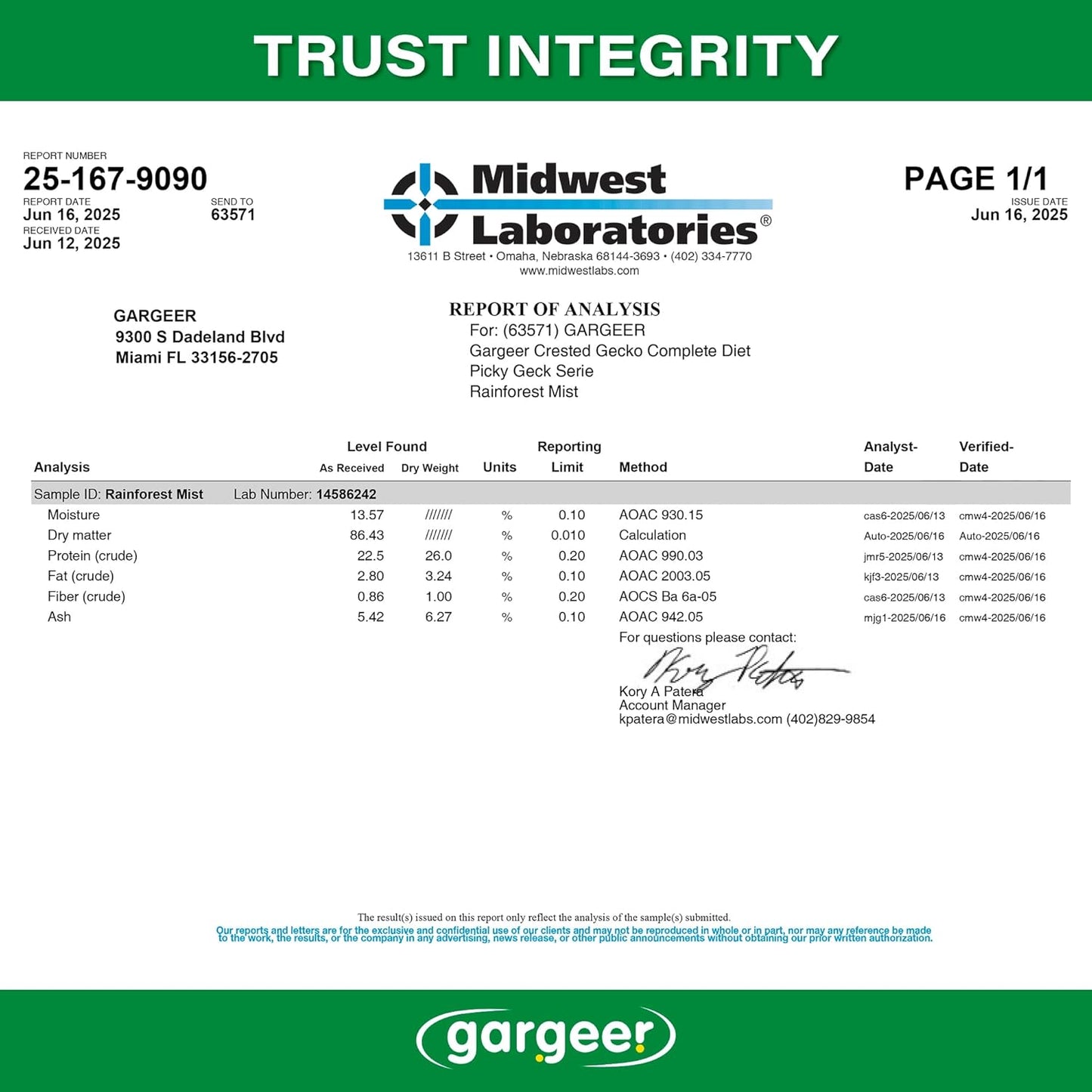 'Picky Geck' Rainforest Mist - Premium Crested Gecko Food | Immune & Digestion Support with Banana, Papaya, Fig & Blueberry | No Fillers - Only Premium Ingredients | 2oz | Made in USA