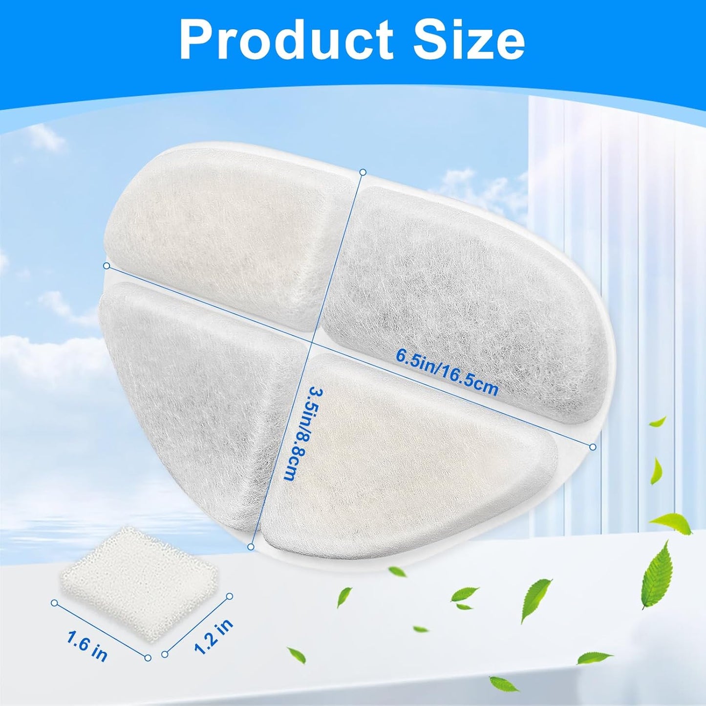 12 Pack Filter & 12 Pump Sponges Dog Water Bowl Filter Compatible with FEELNEEDY Dog Fountain 7L/1.8Gal(FN-W05), 12+12 Cat Drinking Fountain Filters Fit for Pet Automatic Water Dispenser