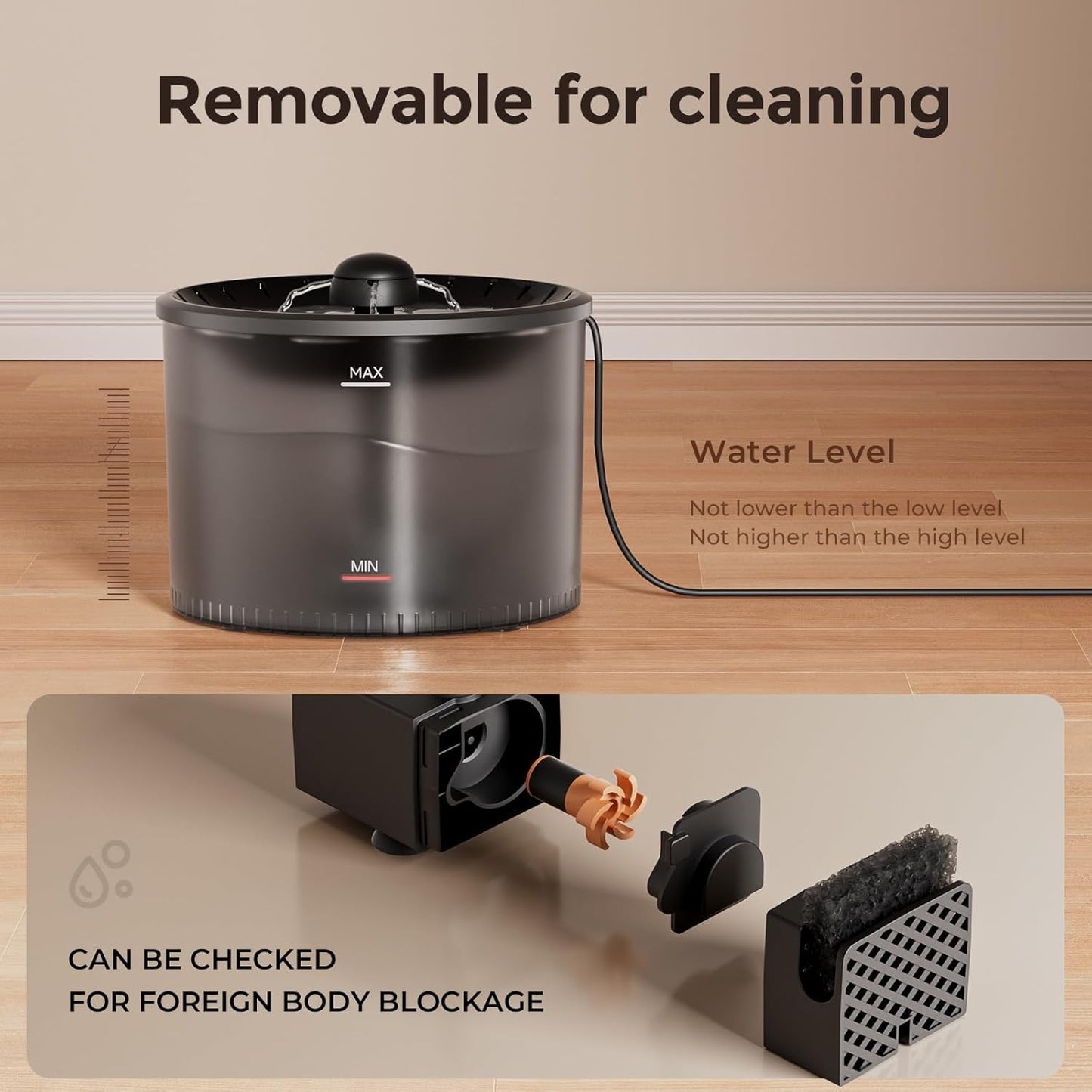 IMIPAW Automatic Cat Feeder and Water Fountain, Timed Dry Food Dispenser, Programmable Portion Control, 1-6 Meals Per Day, Desiccant Bag, Cat Fountains for Drinking with Filter, Small Pets (3L Combo)