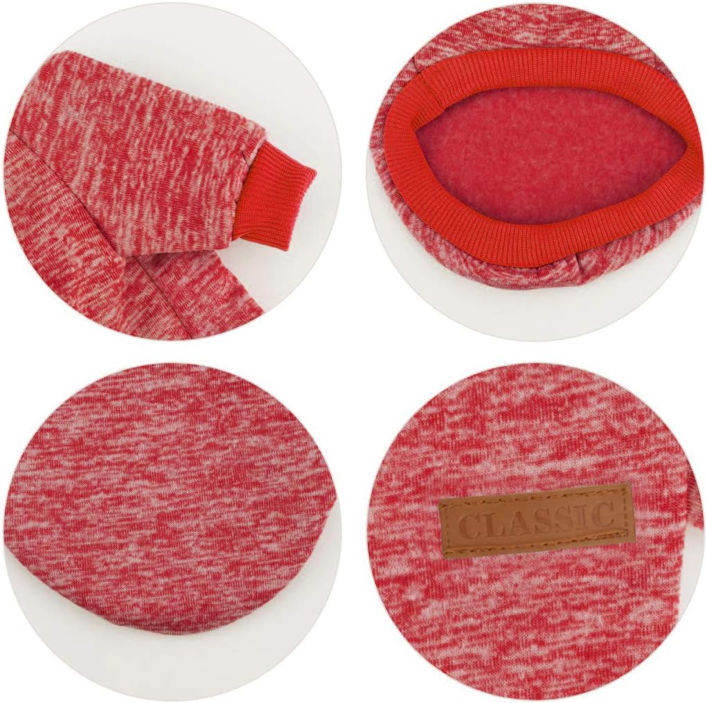 Idepet Pet Dog Classic Knitwear Sweater Fleece Coat Soft Thickening Warm Pup Dogs Shirt Winter Pet Dog Cat Clothes Puppy Customes Clothing for Small Dogs(XL,Orange Red)