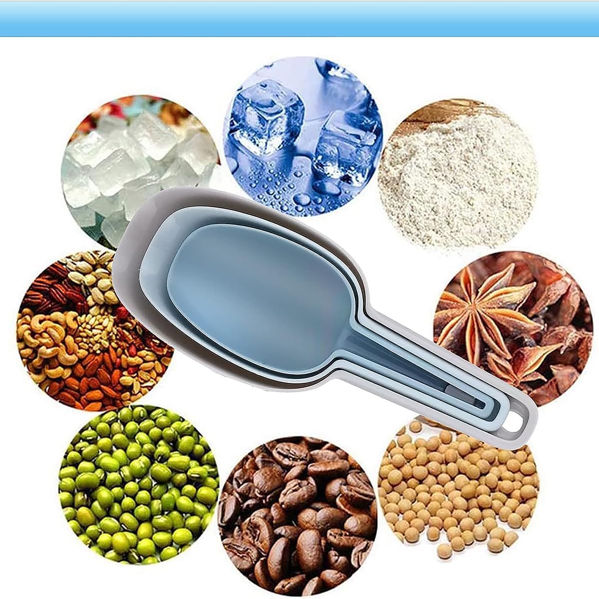 Plastic Scoops for Canisters Pack of 4, Plastic Scoop for Ice Cubes, Flour Scoops Dry Goods Coffee Beans & Cereals