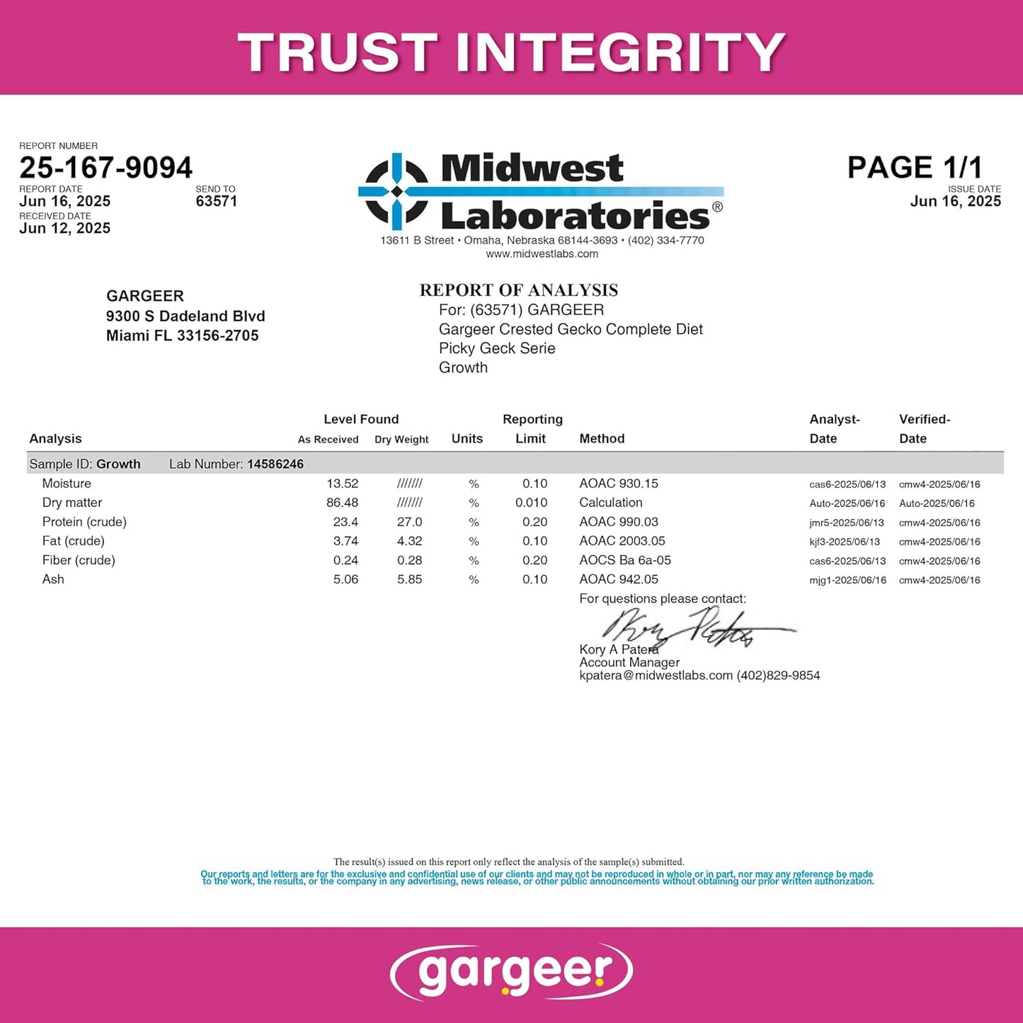 'Picky Geck' Growth - Premium Crested Gecko Food | High-Protein Fruit Formula for Bone & Muscle Support | No Fillers - Only Premium Ingredients | 2oz | Made in USA. Enjoy !