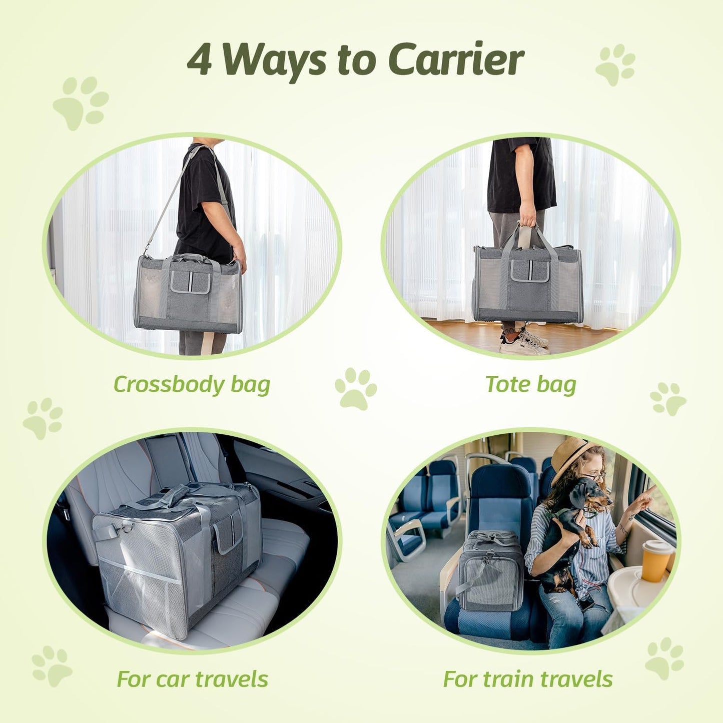 Large Cat Carrier for 2 Cats, 21.7X 13.8X 13.8in Pet Carrier for Cat and Dog Up to 38lbs, All-Sided Mesh Cat Carriers with Great Ventilation, Portable Soft Sided Pet Carriers for Traveling