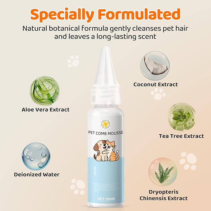 Pet Hair Remover Glove - Cat&Dog Brush,Gentle Deshedding Efficient - Perfect for Dogs, Cats, Rabbits & Horses with Long/Short/Curly Hair,Includes Sprayer&Waterless Shampoo (Right Hand, 1 Piece, Blue)