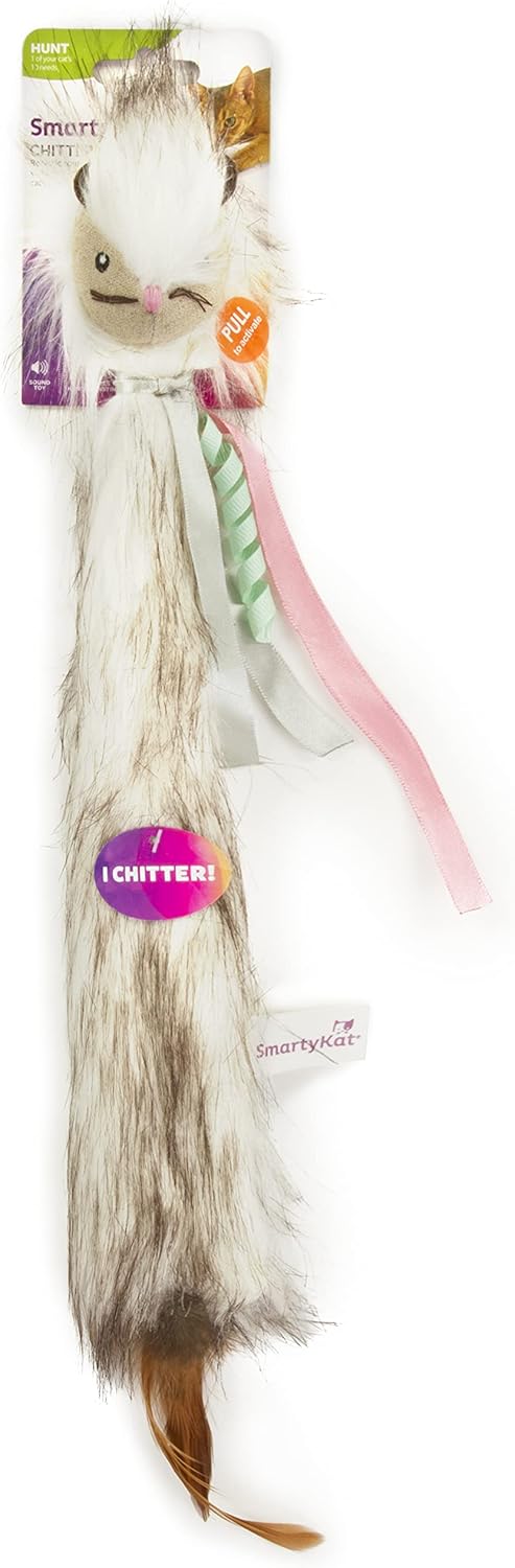 SmartyKat Chitter Critter Squirrel Electronic Sound Plush Kicker Cat Toy, Battery Powered - Gray, One Size (Pack of 2)