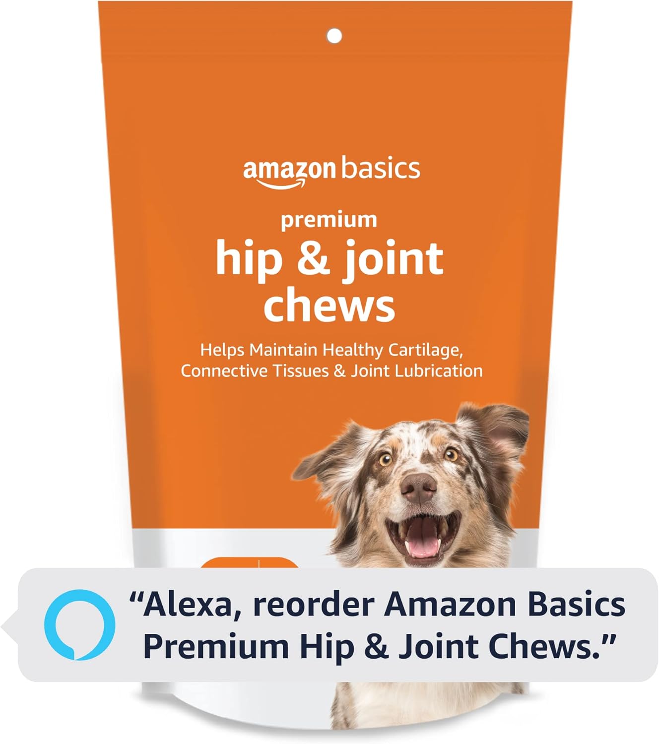 Amazon Basics Premium Dog Hip & Joint Supplement Chews with EPA and DHA, Chicken Liver Flavor, 60 Count (Previously Solimo)