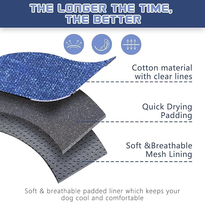 BUMBIN Tactical Dog Harness for Large Dogs No Pull, Famous TIK Tok No Pull Puppy Harness, Fit Smart Reflective Pet Walking Harness for Training, Adjustable Dog Vest Harness with Handle Denim Blue L