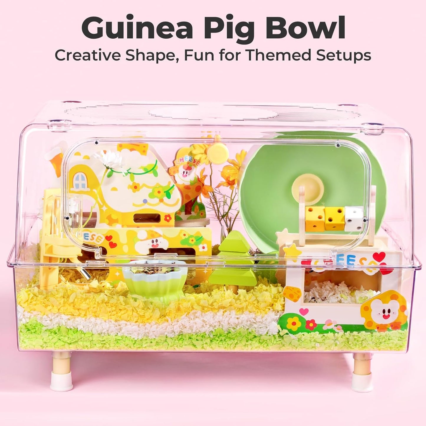 mini&moe Hamster Food Bowl - Ceramic Guinea Pig Bowl Anti-Turning Small Pet Food Feeding Dish for Rabbit Rat Gerbil Mouse Chinchilla